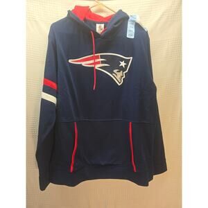 NFL offical New England Patriots Pullover Hoodie Mens Sz Lrg Blue Kangaroo 6671